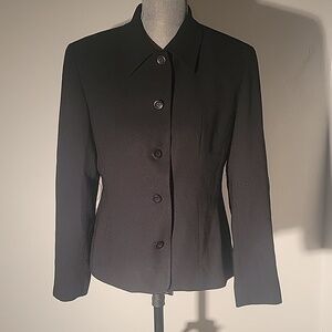 Preview Collection Womans Fully Lined Button Down Black Blazer, Size 6